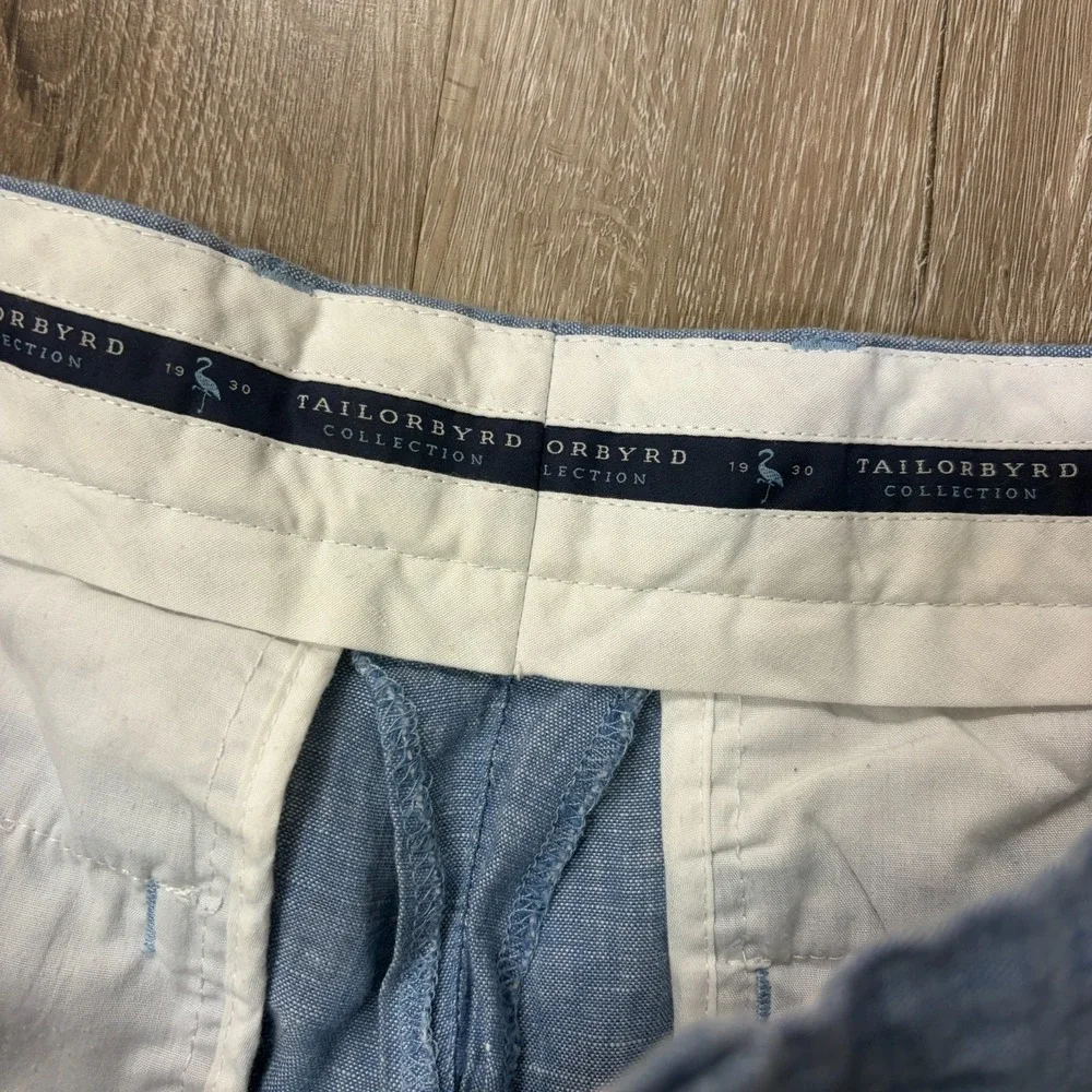 Tailorbyrd 100% Linen Pants Mens 40x32 Blue Relaxed Lightweight Light Blue